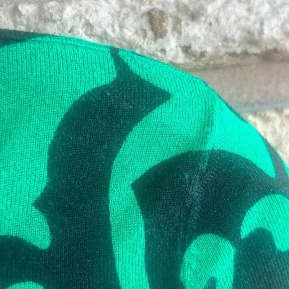 INC International Concepts Kelly Green and Black Beaded Neck Sweater - Picture 5 of 8